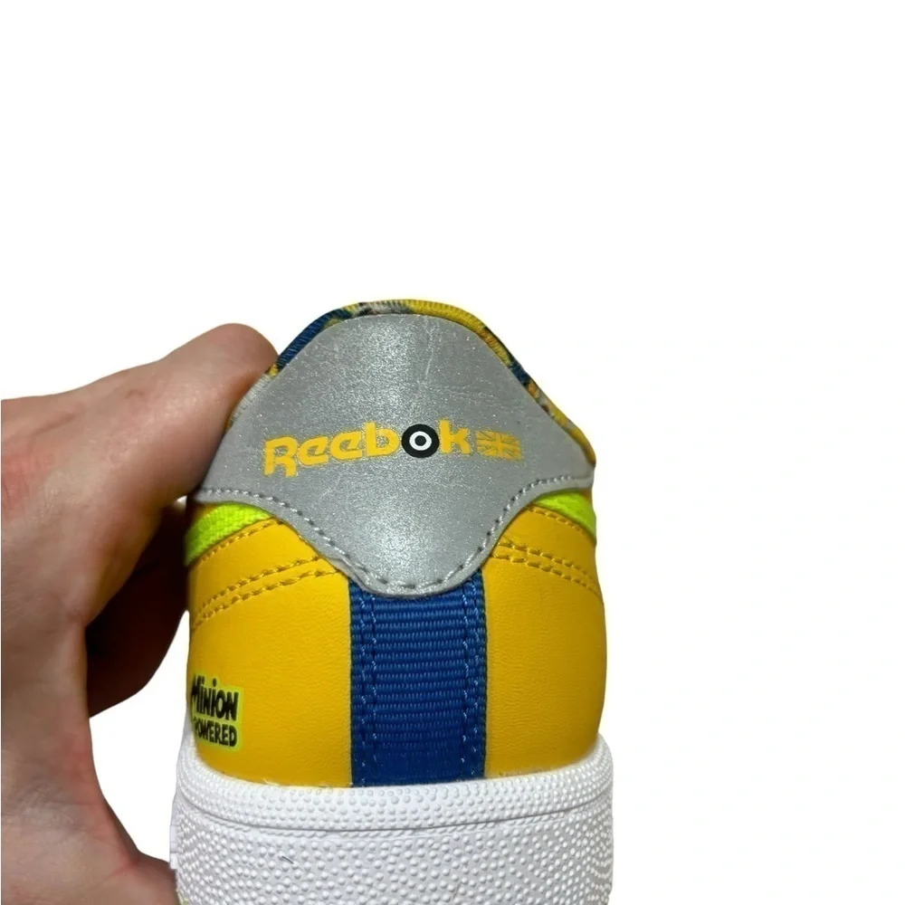 Reebok Kids Size 3 Club C Minion Sneakers Colab Accent Lining Despicable Me